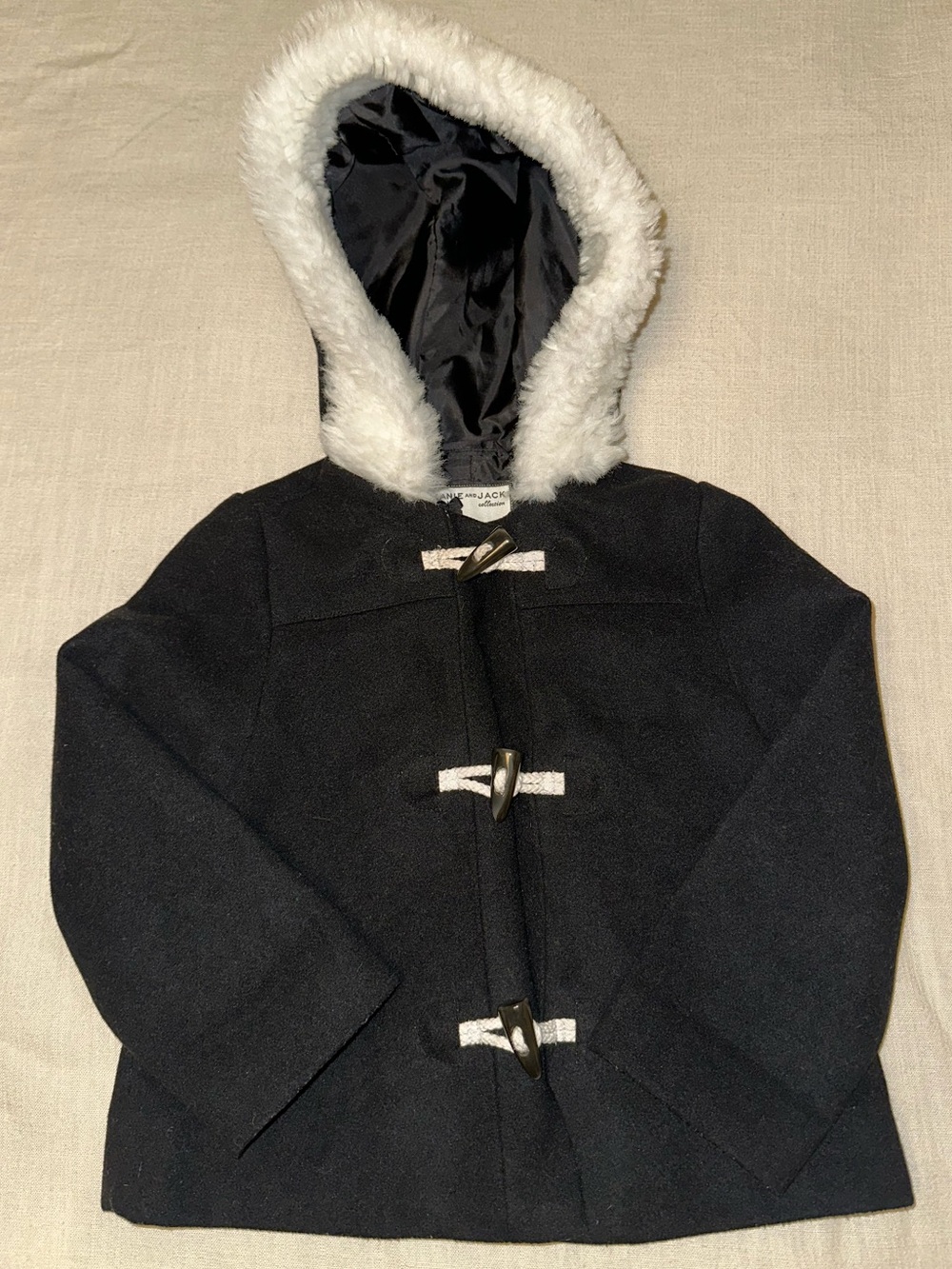 Janie and Jack Girls Black PeaCoat